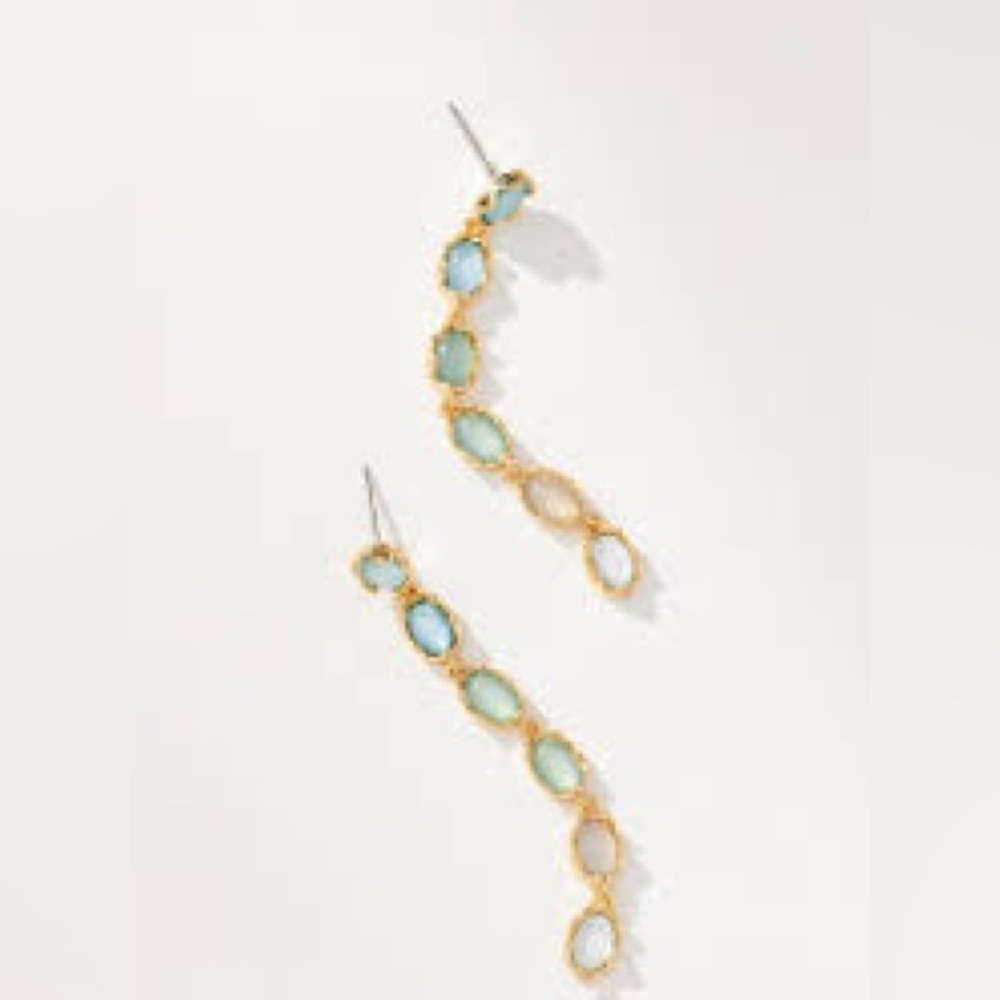 MAJOR ISO Anthropologie Multi-Hue Drop Earrings BLUE